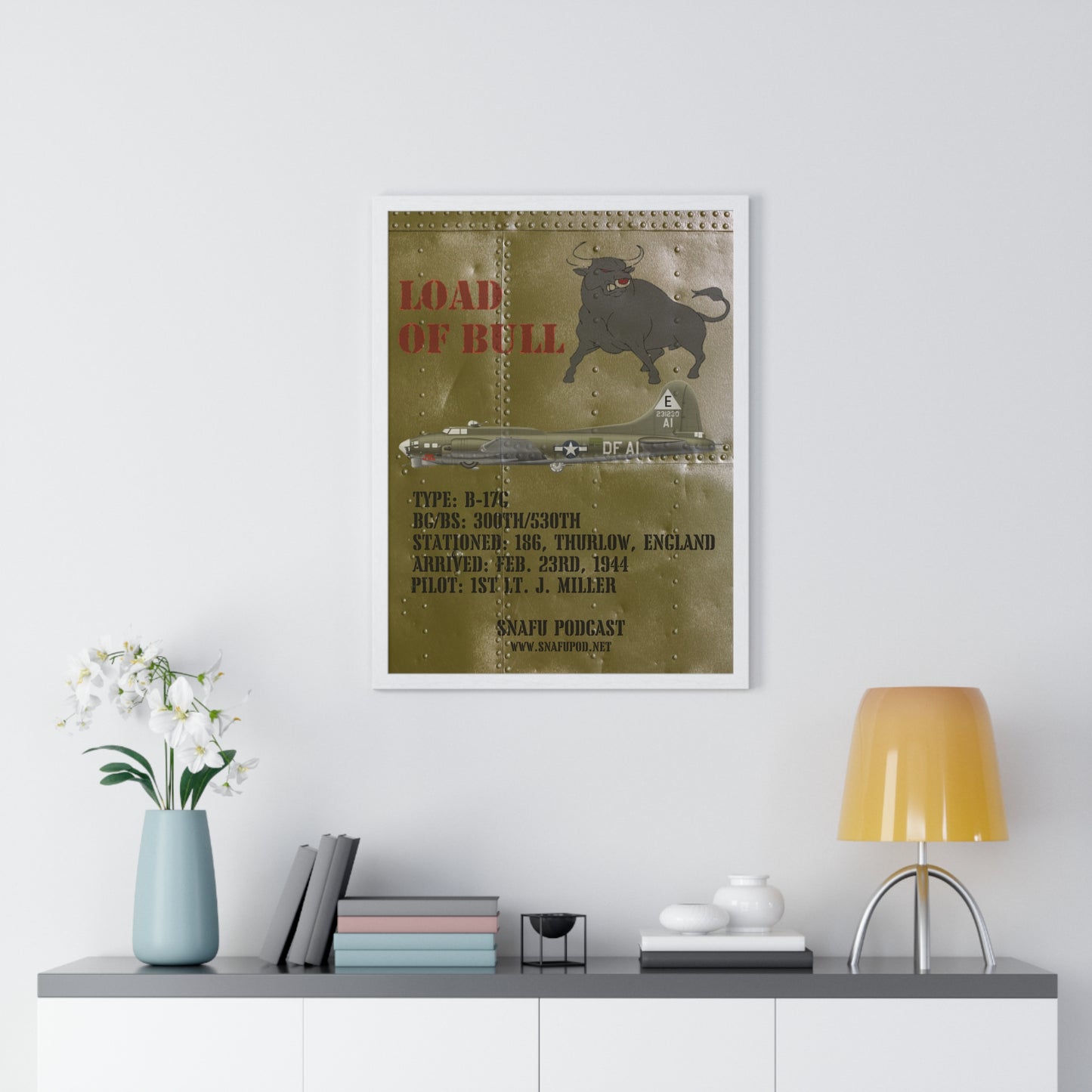 Load of Bull/SNAFU Podcast: Premium Framed Vertical Poster