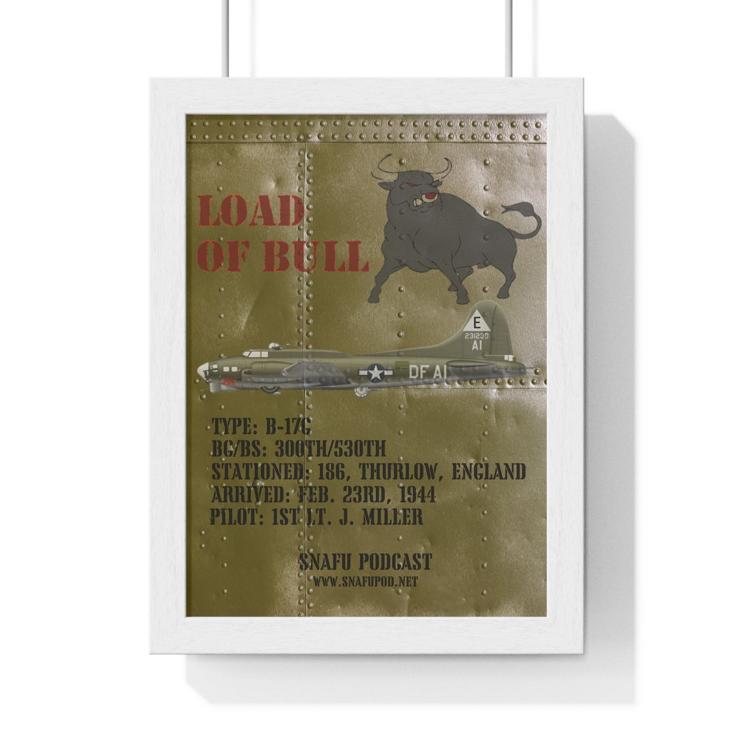 Load of Bull/SNAFU Podcast: Premium Framed Vertical Poster