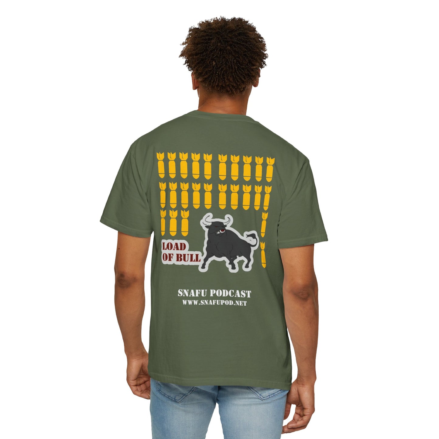 SNAFU Podcast Load of Bull Version 1: Unisex Garment-Dyed T-shirt