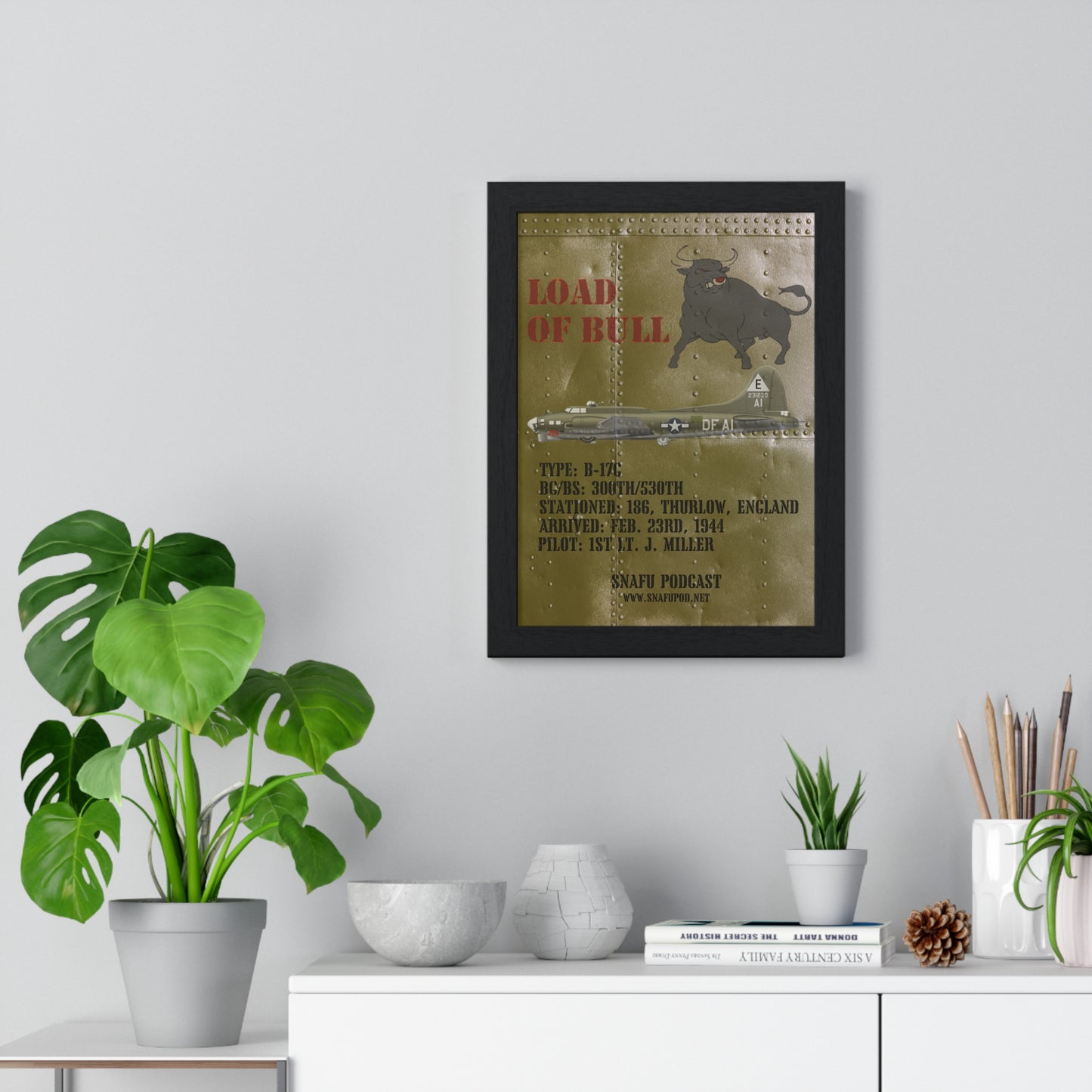 Load of Bull/SNAFU Podcast: Premium Framed Vertical Poster