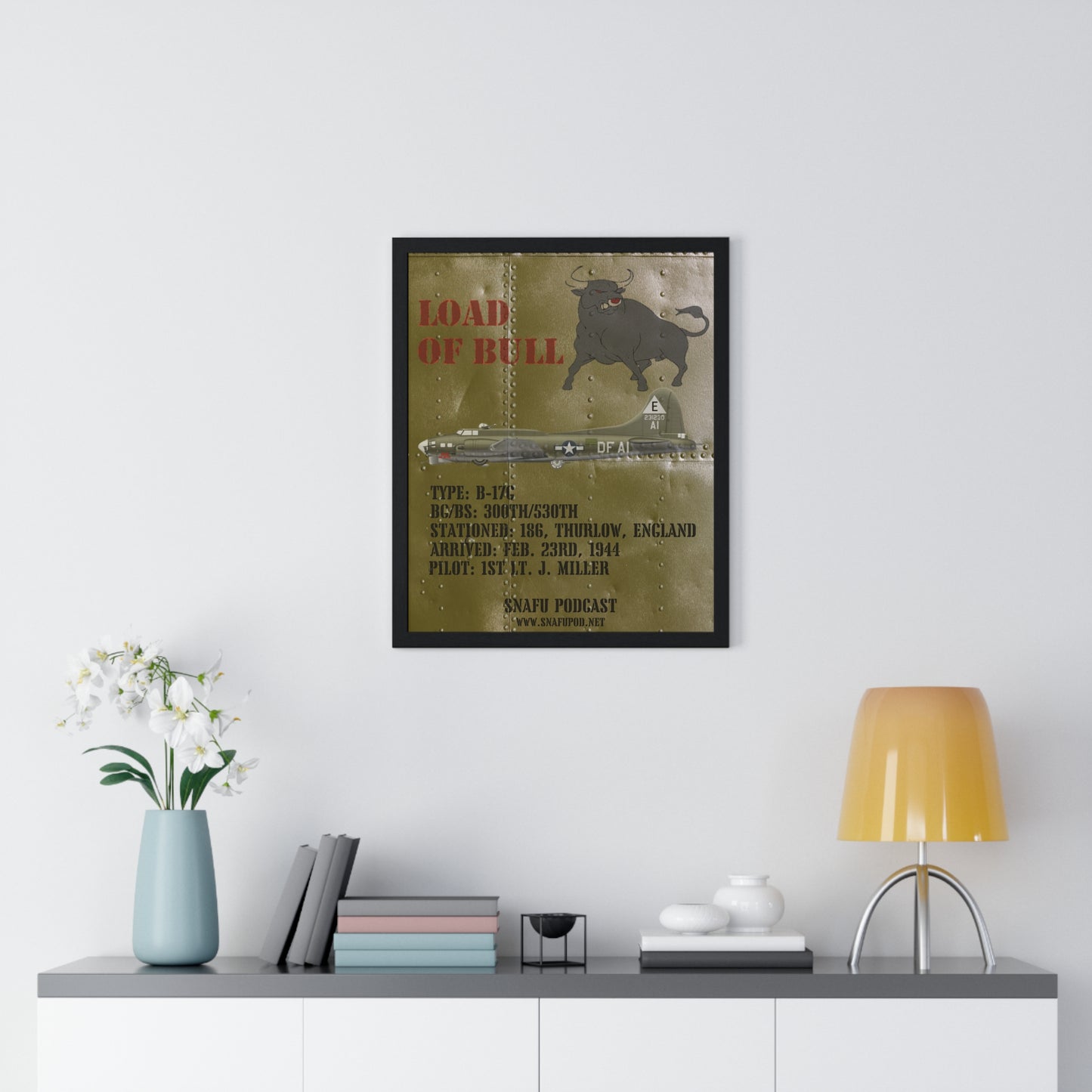 Load of Bull/SNAFU Podcast: Premium Framed Vertical Poster