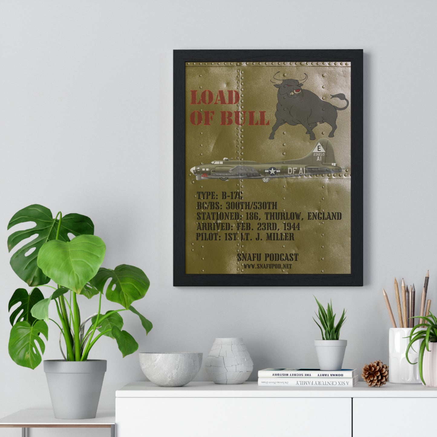 Load of Bull/SNAFU Podcast: Premium Framed Vertical Poster