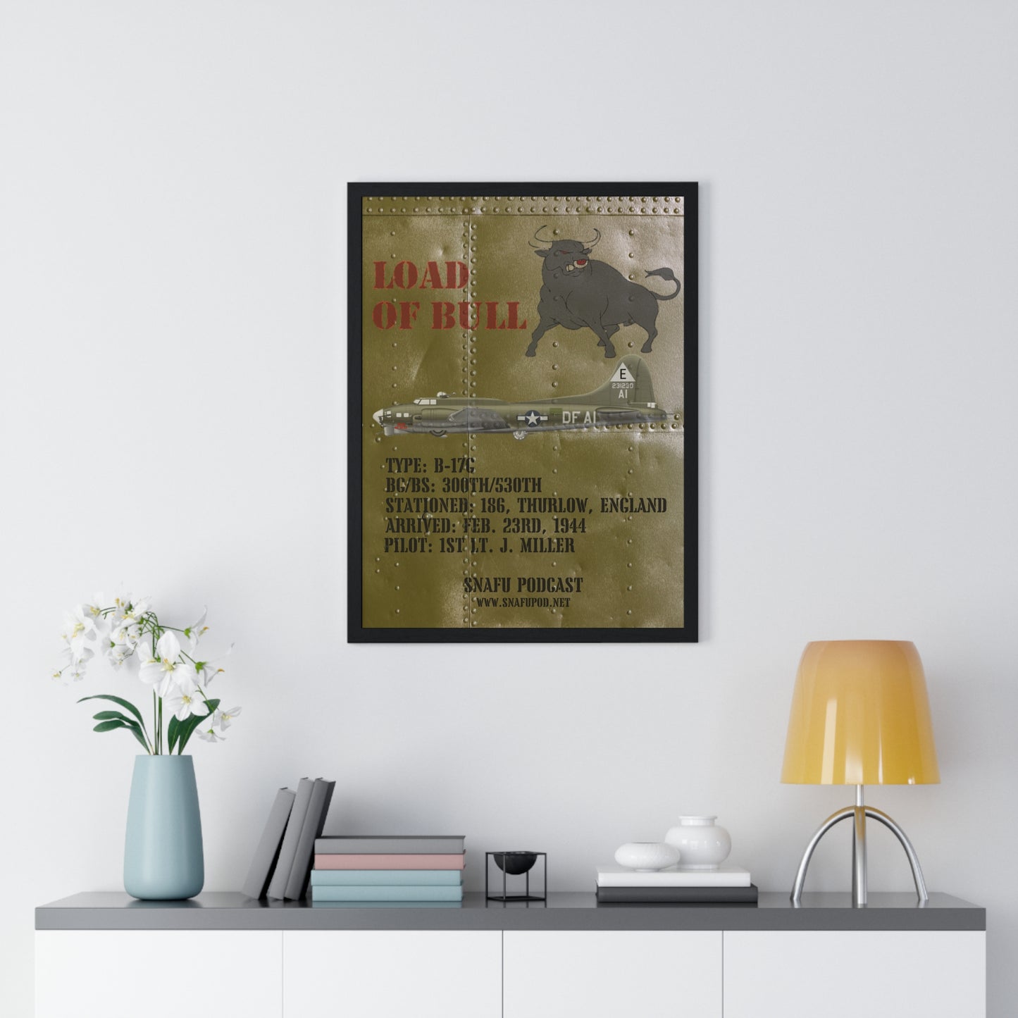 Load of Bull/SNAFU Podcast: Premium Framed Vertical Poster