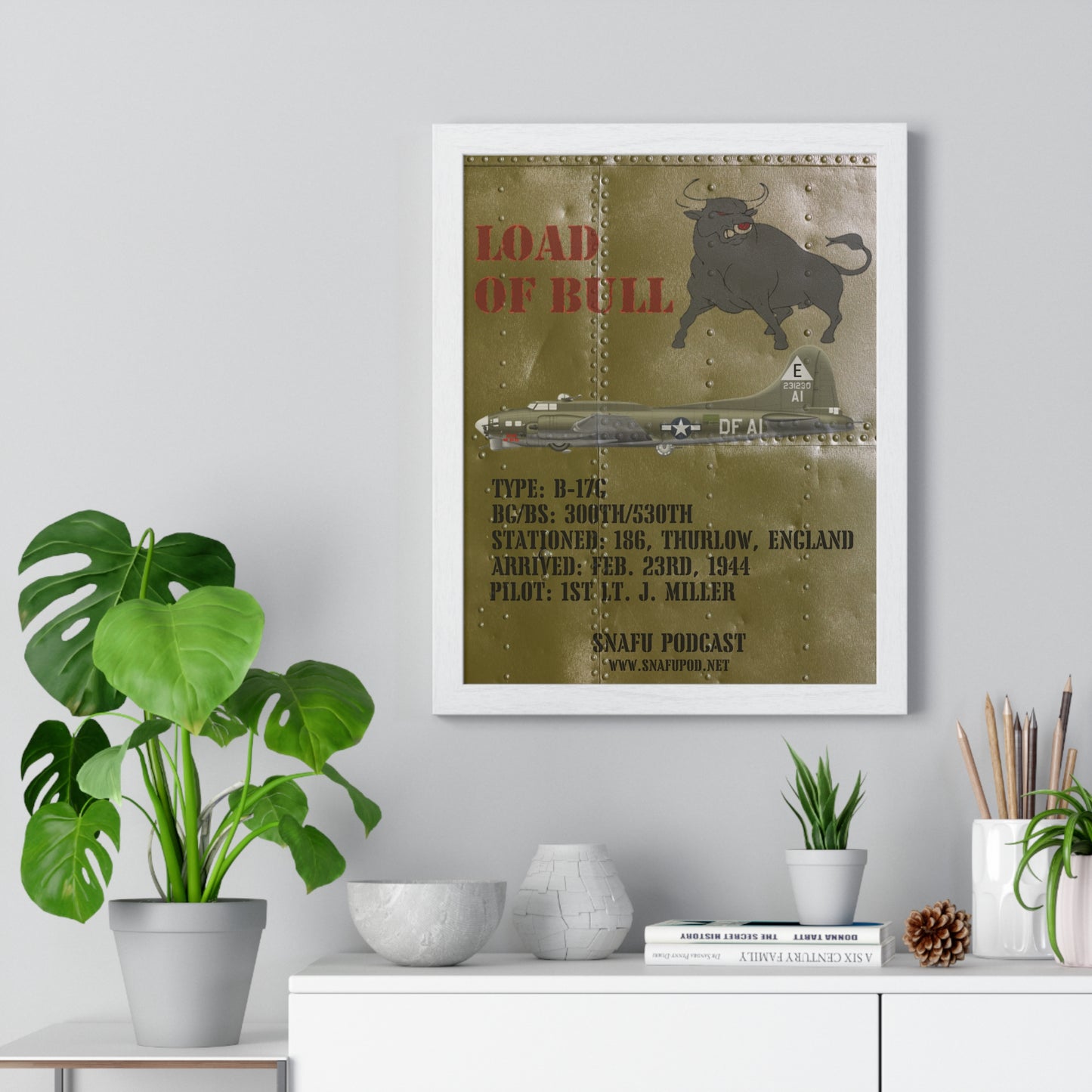 Load of Bull/SNAFU Podcast: Premium Framed Vertical Poster