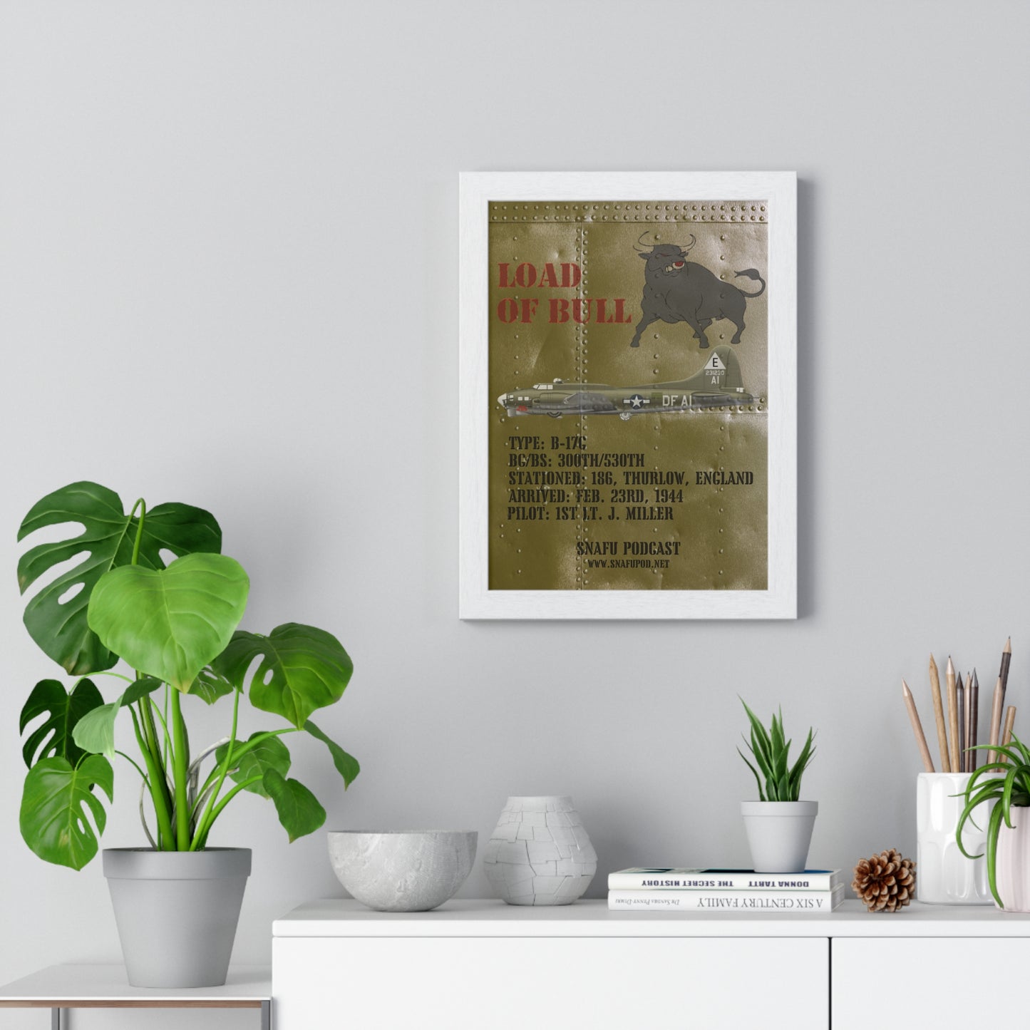 Load of Bull/SNAFU Podcast: Premium Framed Vertical Poster